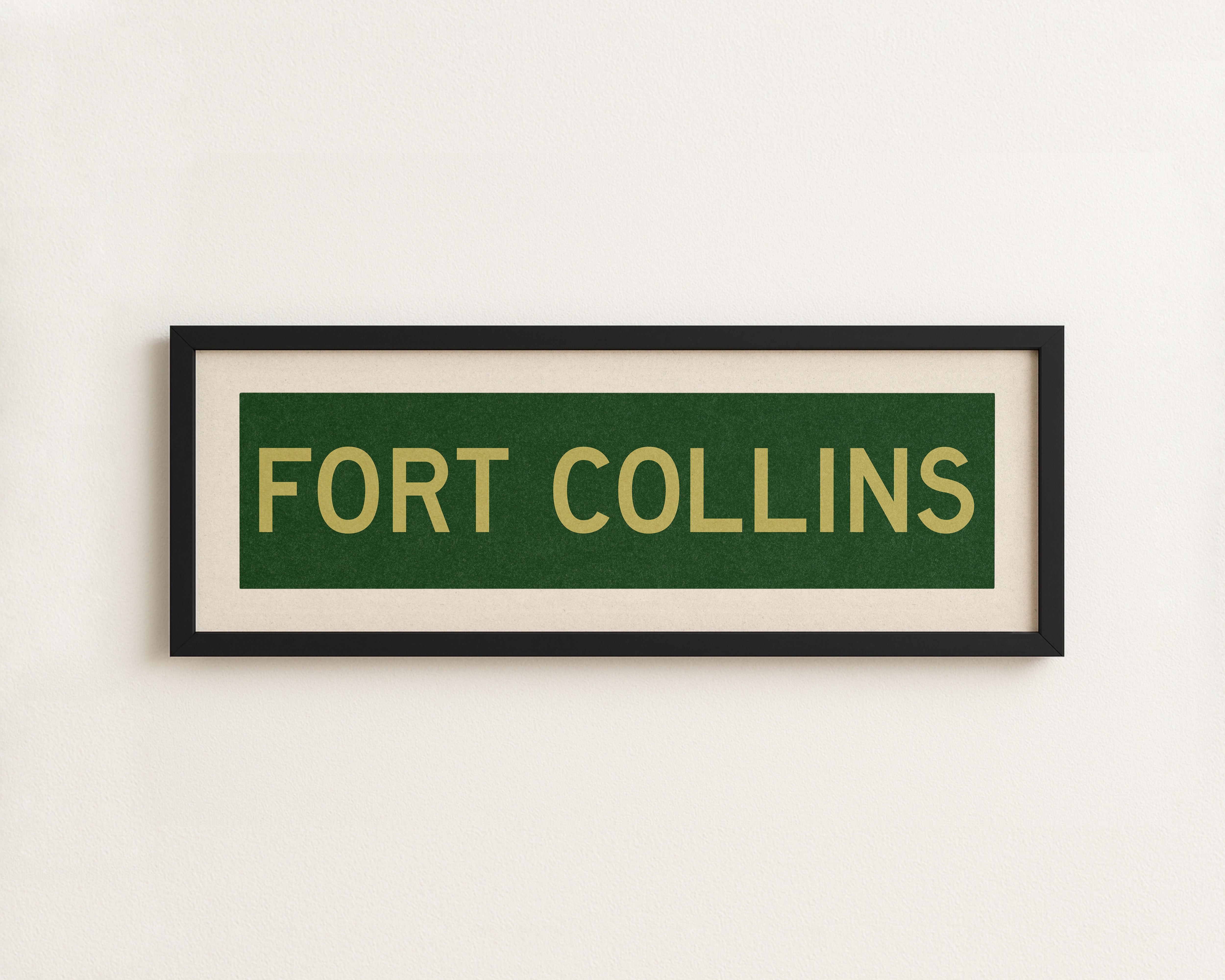 Framed Fort Collins Green and Gold Bus Scroll - Tejas Country Club