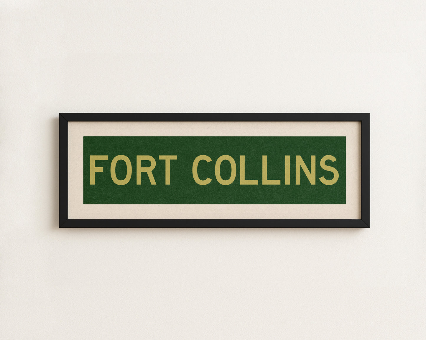 Framed Fort Collins Green and Gold Bus Scroll - Tejas Country Club