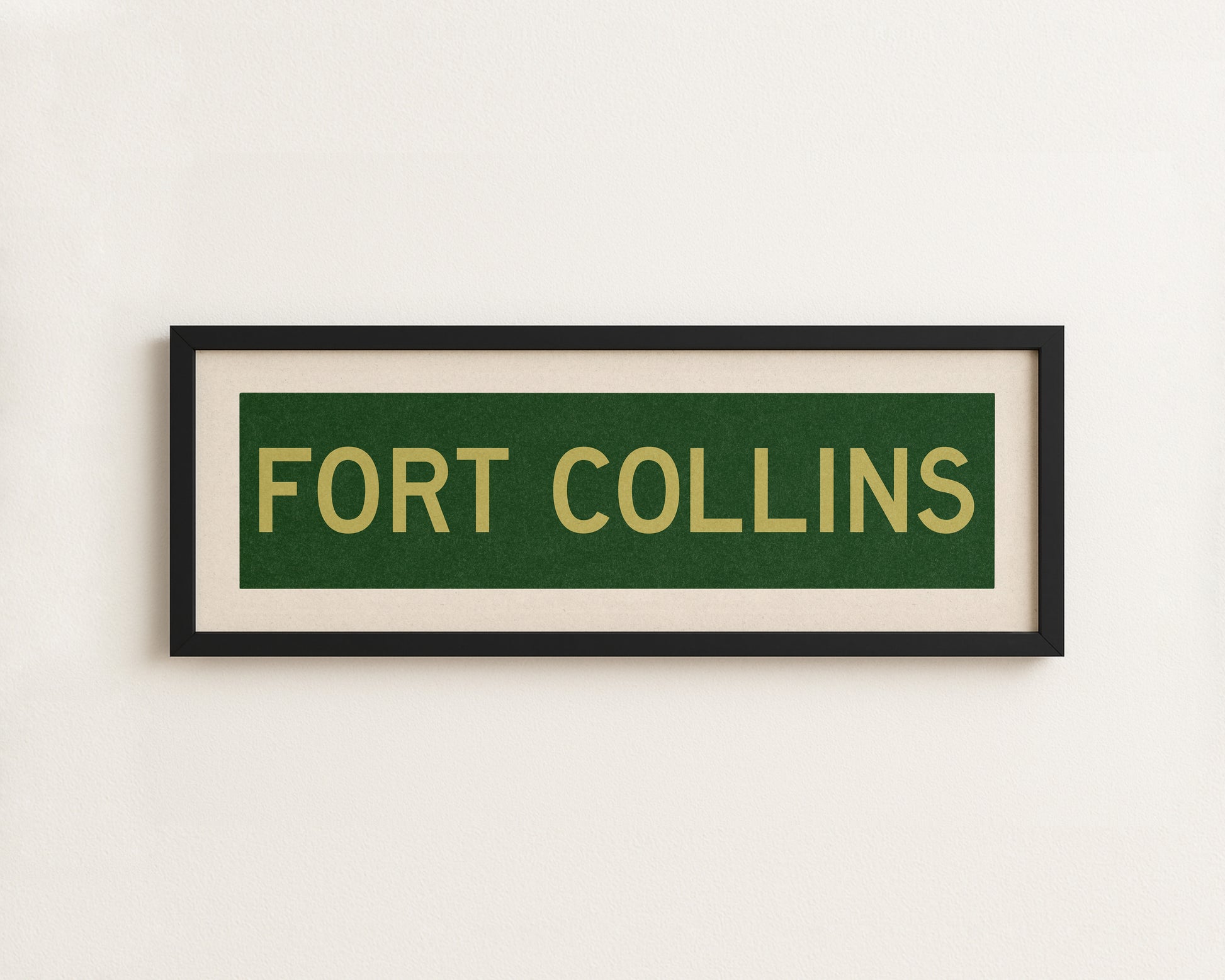 Framed Fort Collins Green and Gold Bus Scroll - Tejas Country Club