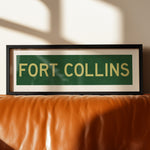 Framed Fort Collins Green and Gold Bus Scroll - Tejas Country Club