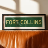 Framed Fort Collins Green and Gold Bus Scroll - Tejas Country Club