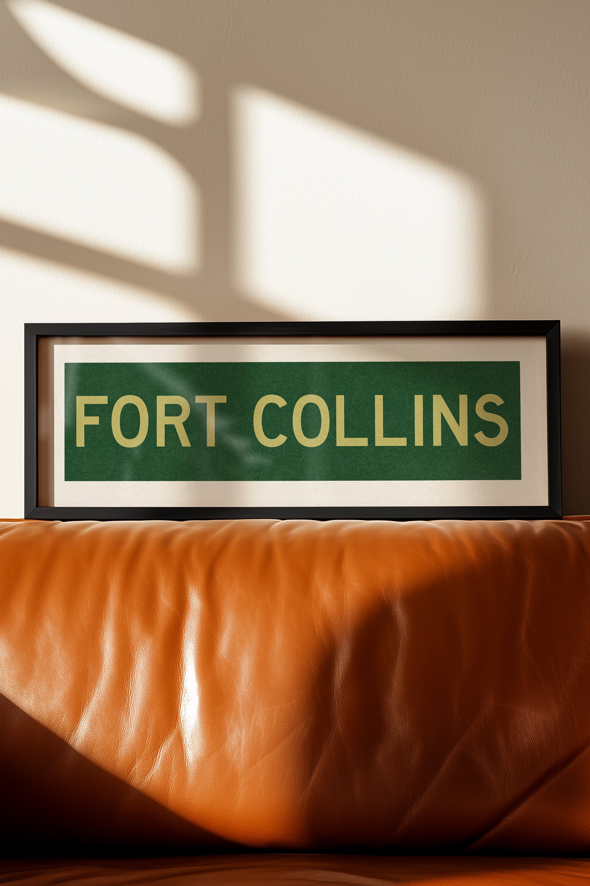 Framed Fort Collins Green and Gold Bus Scroll - Tejas Country Club