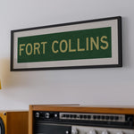 Framed Fort Collins Green and Gold Bus Scroll - Tejas Country Club