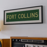 Framed Fort Collins Green and Gold Bus Scroll - Tejas Country Club