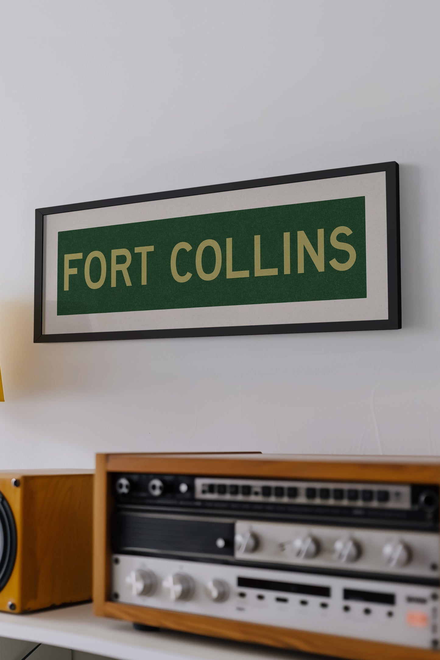 Framed Fort Collins Green and Gold Bus Scroll - Tejas Country Club