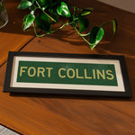 Framed Fort Collins Green and Gold Bus Scroll - Tejas Country Club