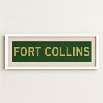 Framed Fort Collins Green and Gold Bus Scroll - Tejas Country Club