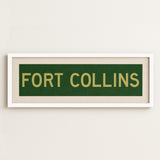 Framed Fort Collins Green and Gold Bus Scroll - Tejas Country Club