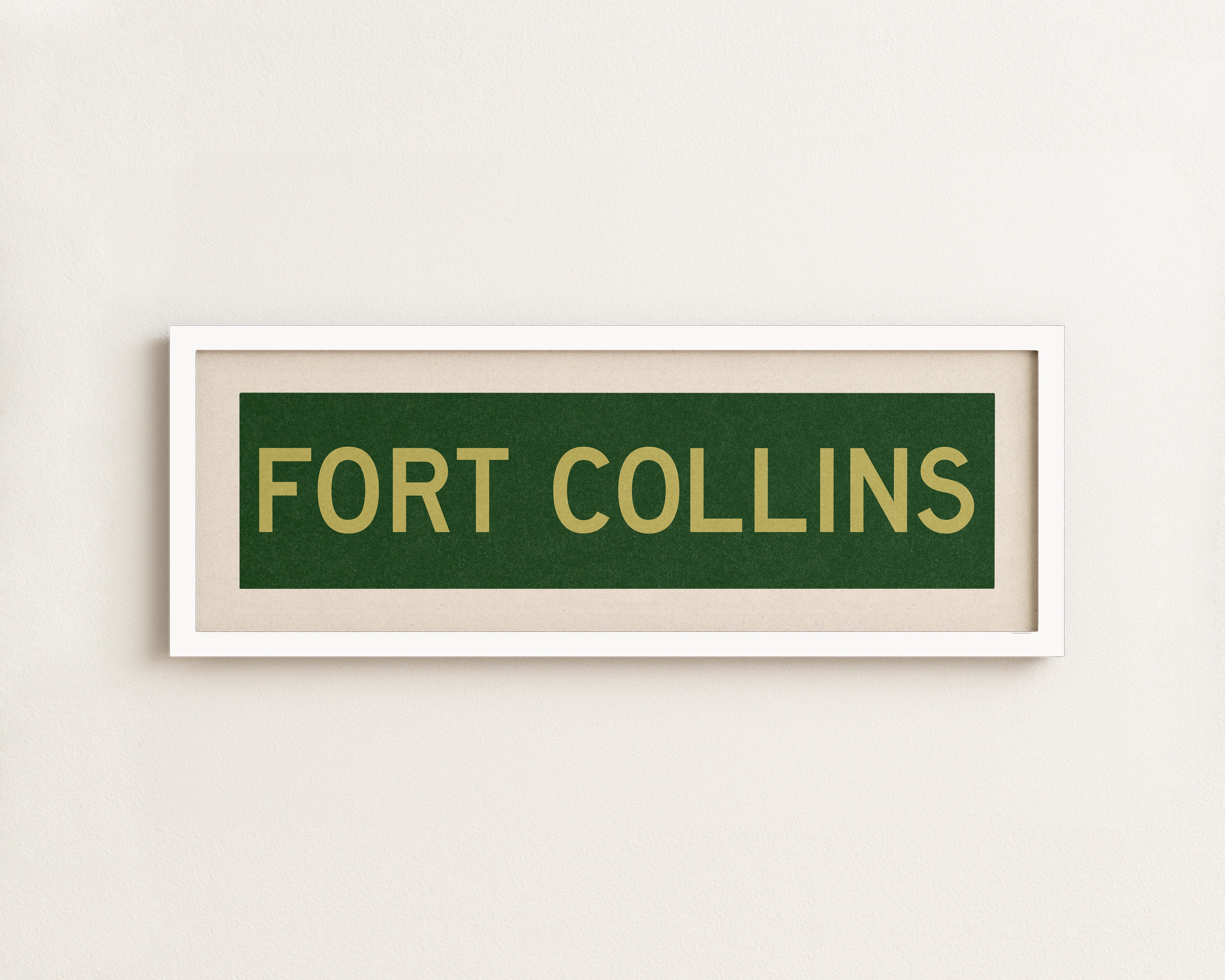 Framed Fort Collins Green and Gold Bus Scroll - Tejas Country Club