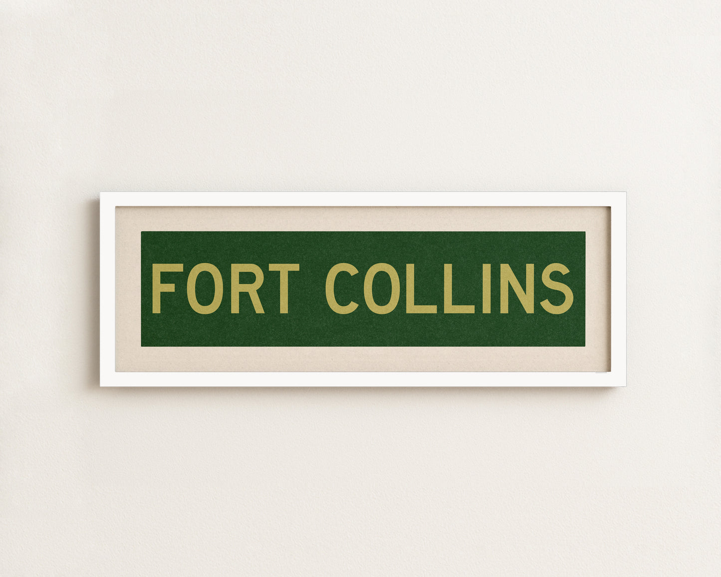 Framed Fort Collins Green and Gold Bus Scroll - Tejas Country Club