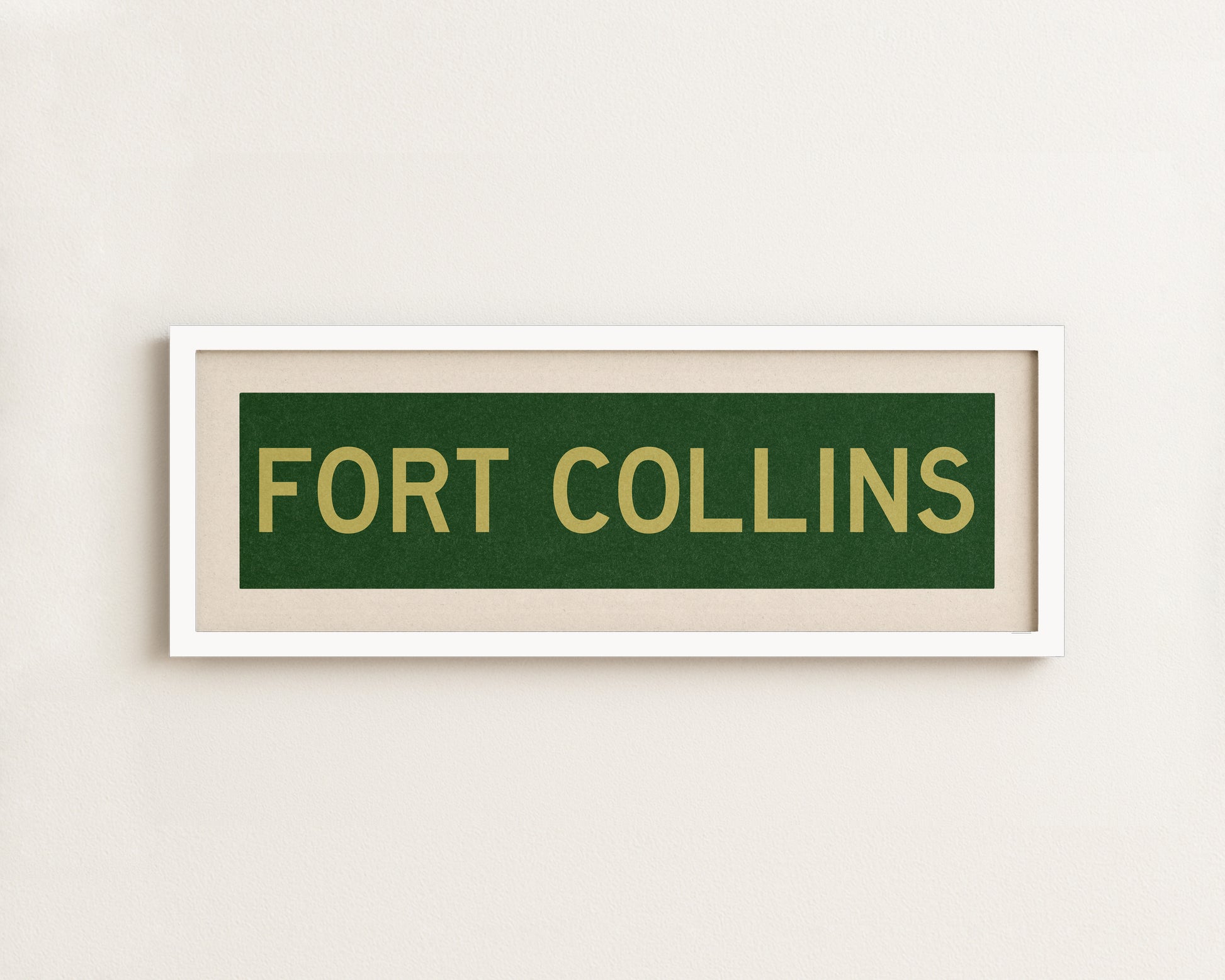 Framed Fort Collins Green and Gold Bus Scroll - Tejas Country Club