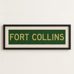 Framed Fort Collins Green and Gold Bus Scroll - Tejas Country Club