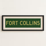 Framed Fort Collins Green and Gold Bus Scroll - Tejas Country Club