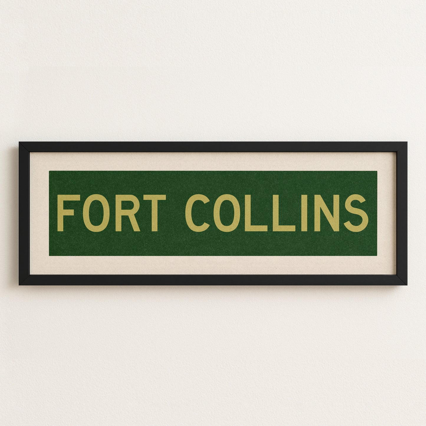 Framed Fort Collins Green and Gold Bus Scroll - Tejas Country Club