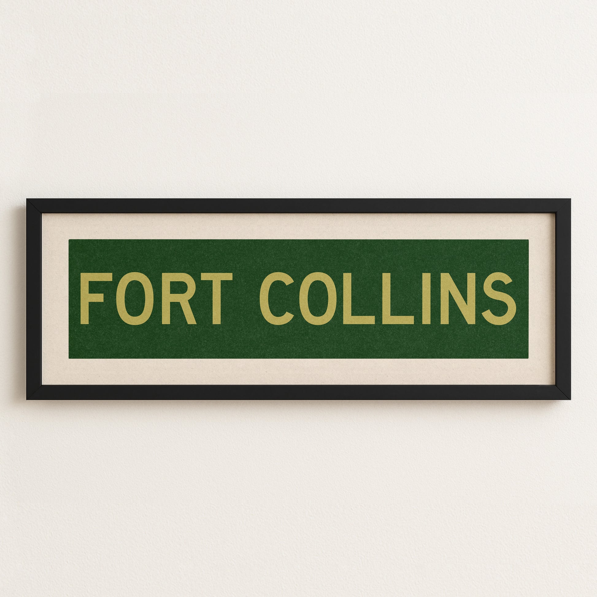 Framed Fort Collins Green and Gold Bus Scroll - Tejas Country Club