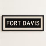 Framed Fort Davis Bus Scroll Sign - Tejas Country Club