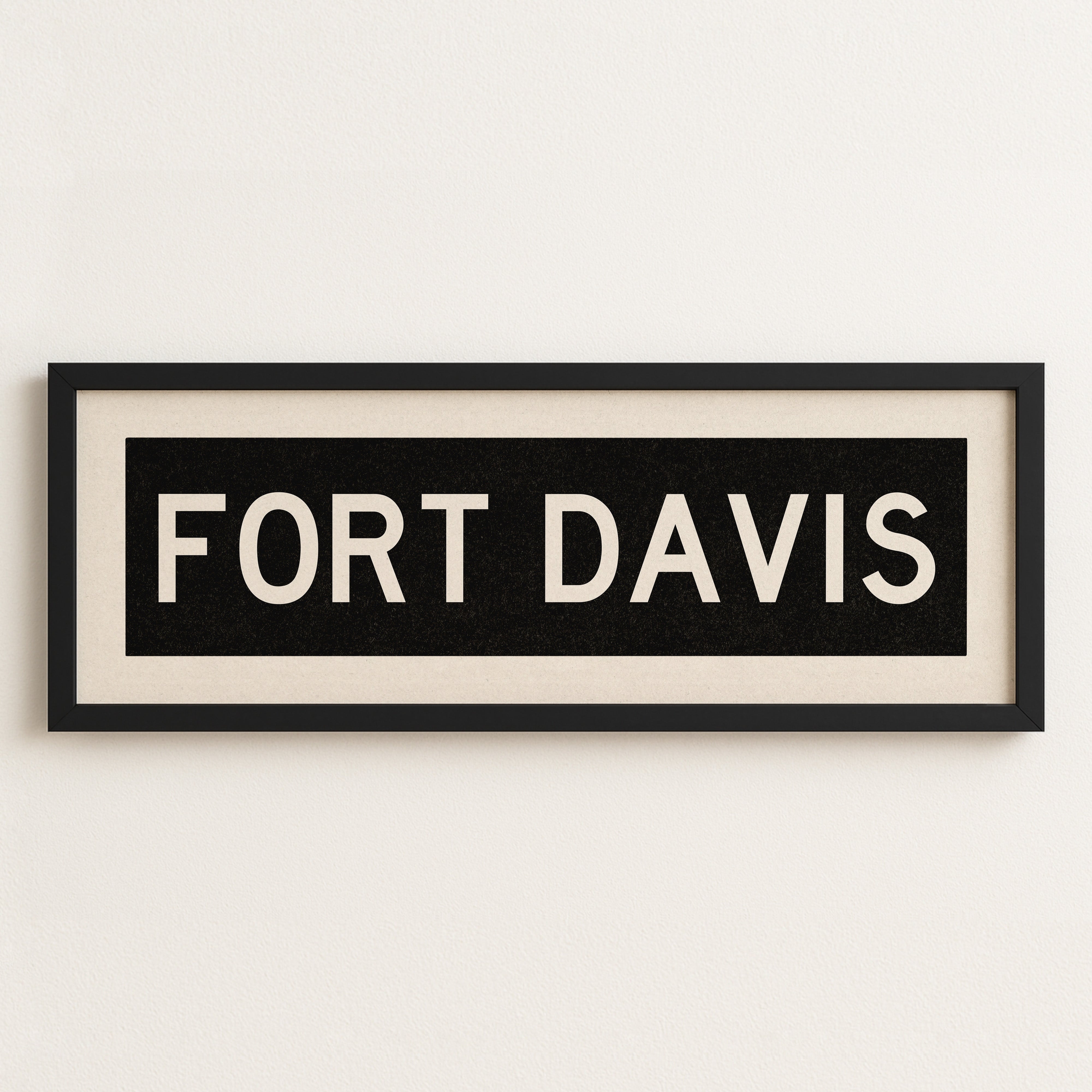 Framed Fort Davis Bus Scroll Sign - Tejas Country Club