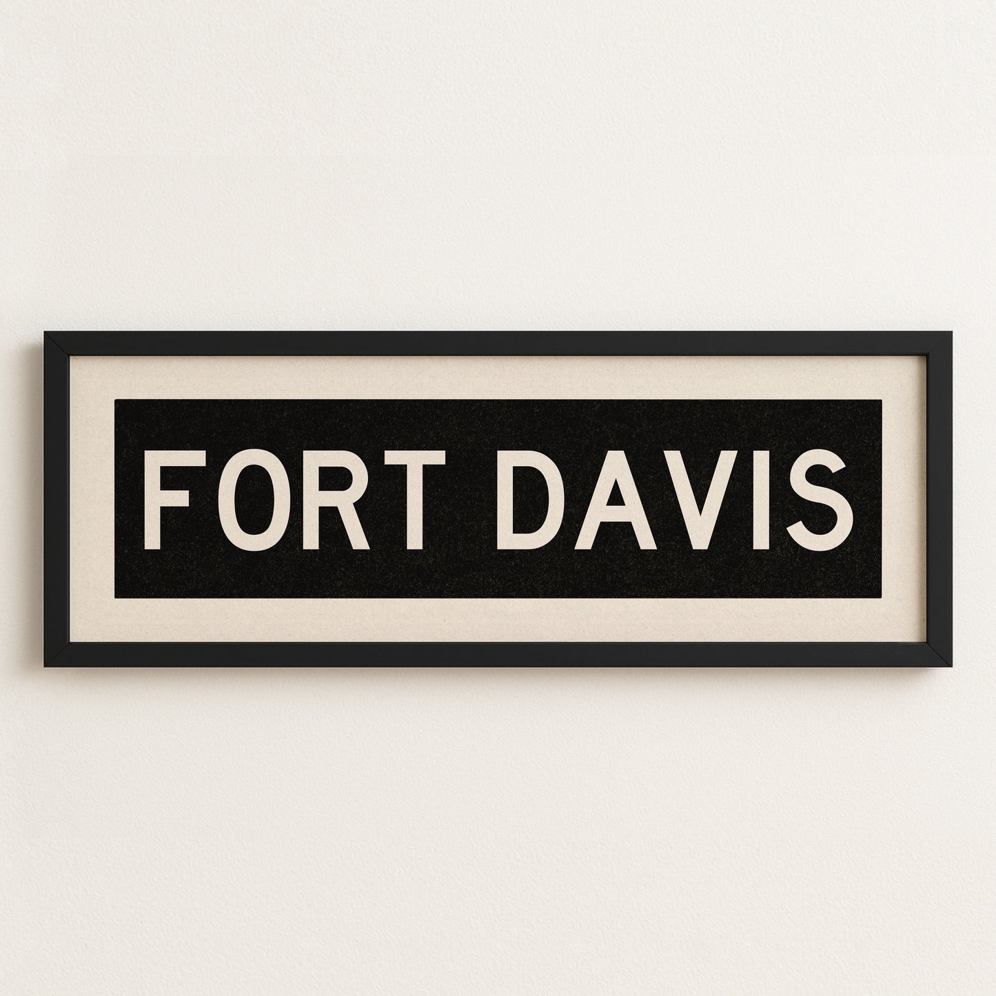Framed Fort Davis Bus Scroll Sign