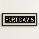Framed Fort Davis Bus Scroll Sign - Tejas Country Club