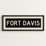 Framed Fort Davis Bus Scroll Sign - Tejas Country Club