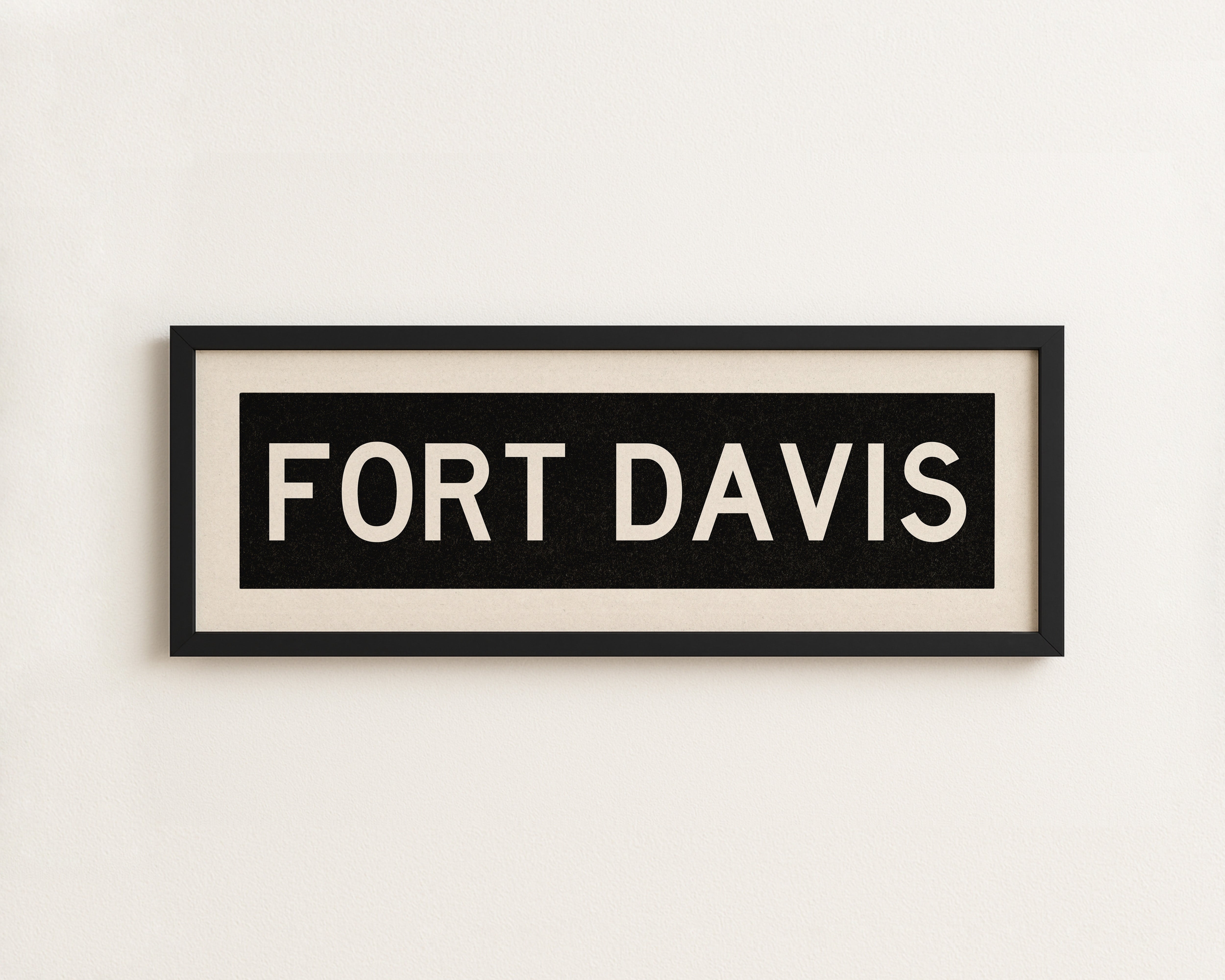Framed Fort Davis Bus Scroll Sign - Tejas Country Club