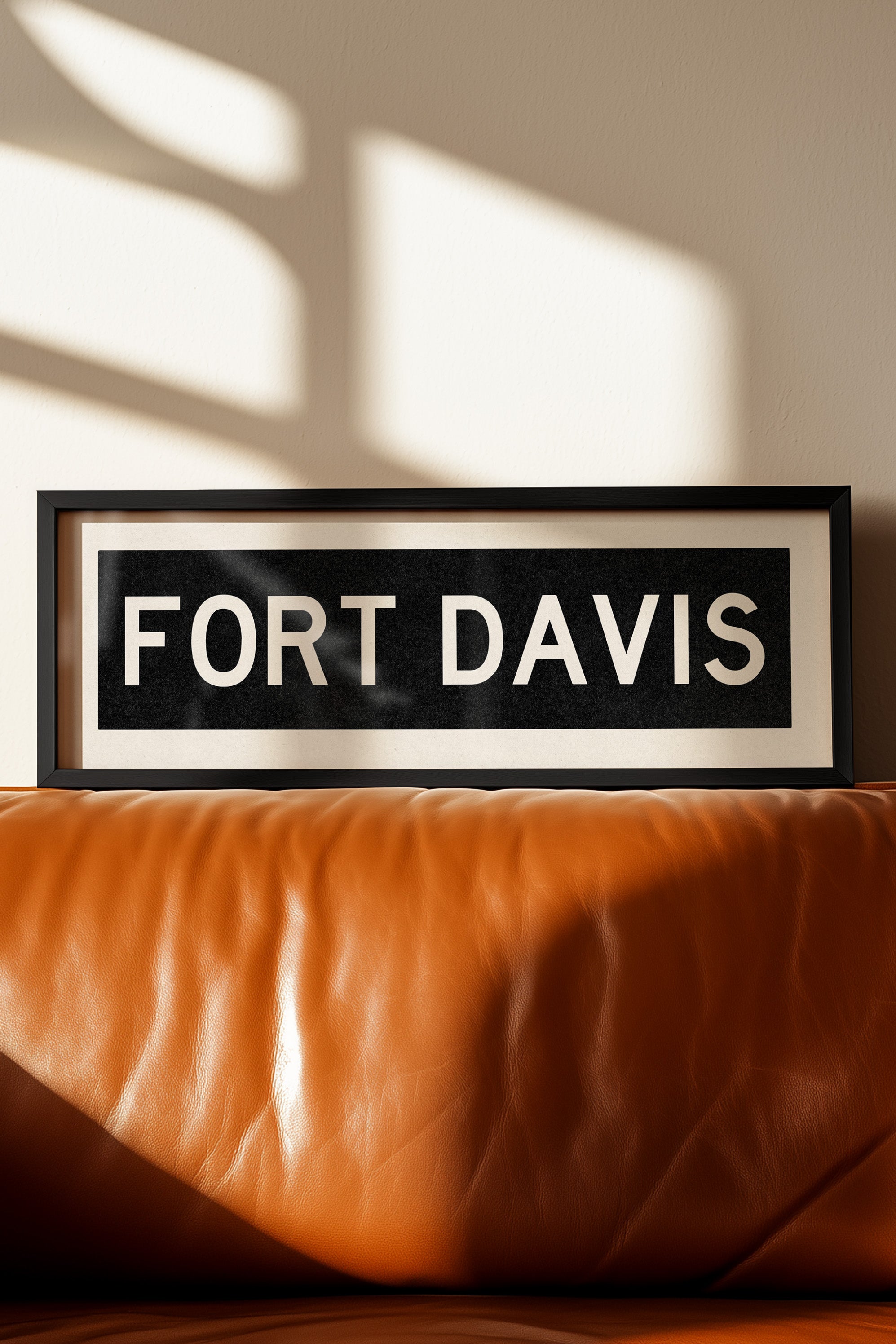 Framed Fort Davis Bus Scroll Sign - Tejas Country Club