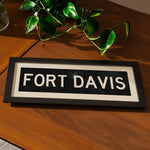 Framed Fort Davis Bus Scroll Sign - Tejas Country Club