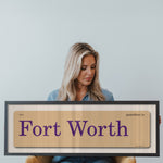 Gamedays in Fort Worth, Texas Vintage Flash Card Framed Print - Tejas Country Club