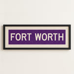 Framed Fort Worth Purple Bus Scroll - Tejas Country Club