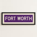 Framed Fort Worth Purple Bus Scroll - Tejas Country Club