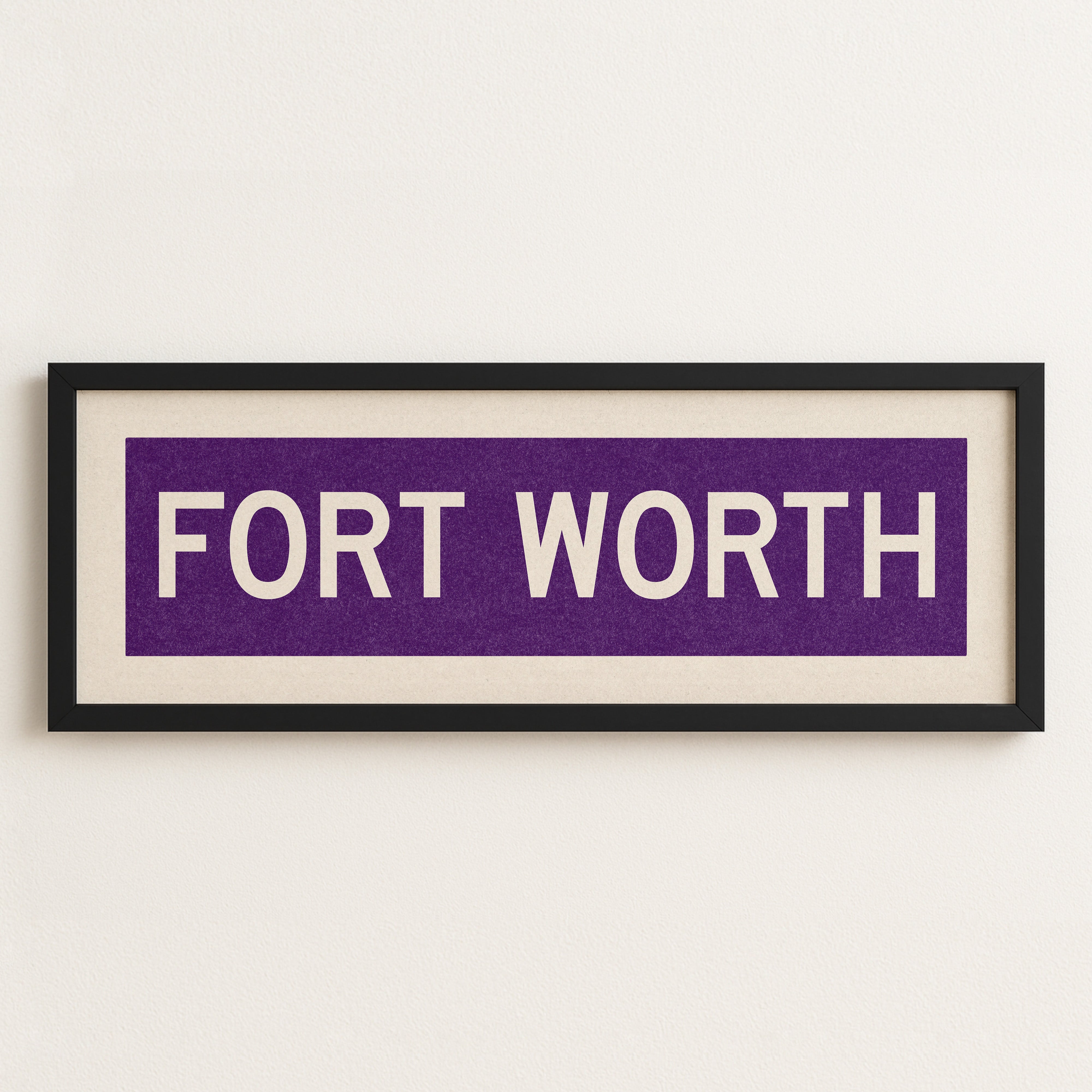 Framed Fort Worth Purple Bus Scroll - Tejas Country Club