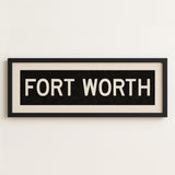 Framed Fort Worth Bus Scroll Sign - Tejas Country Club