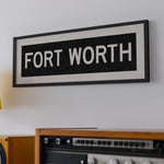Framed Fort Worth Bus Scroll Sign - Tejas Country Club