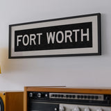 Framed Fort Worth Bus Scroll Sign - Tejas Country Club