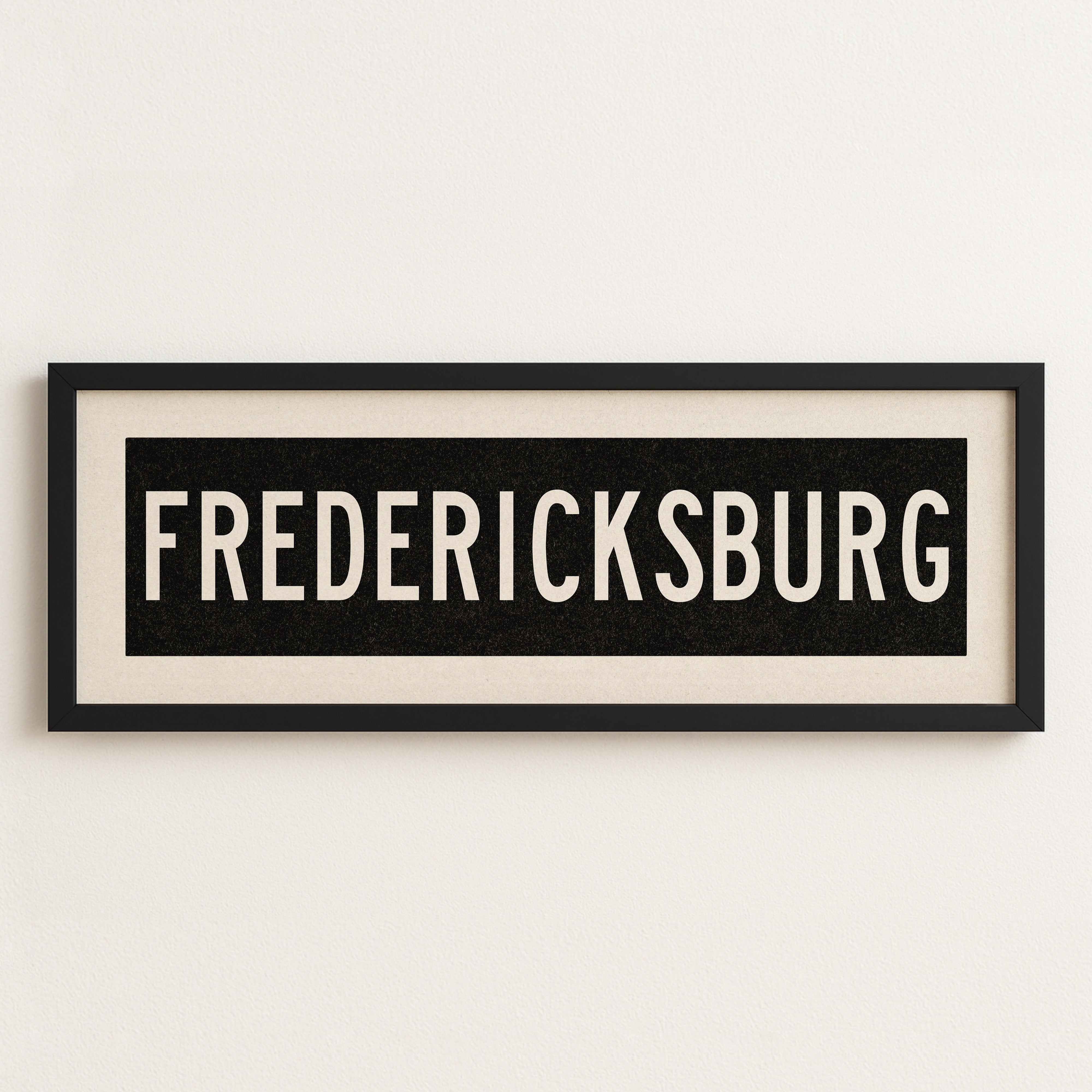 Framed Fredericksburg Bus Scroll Sign - Tejas Country Club