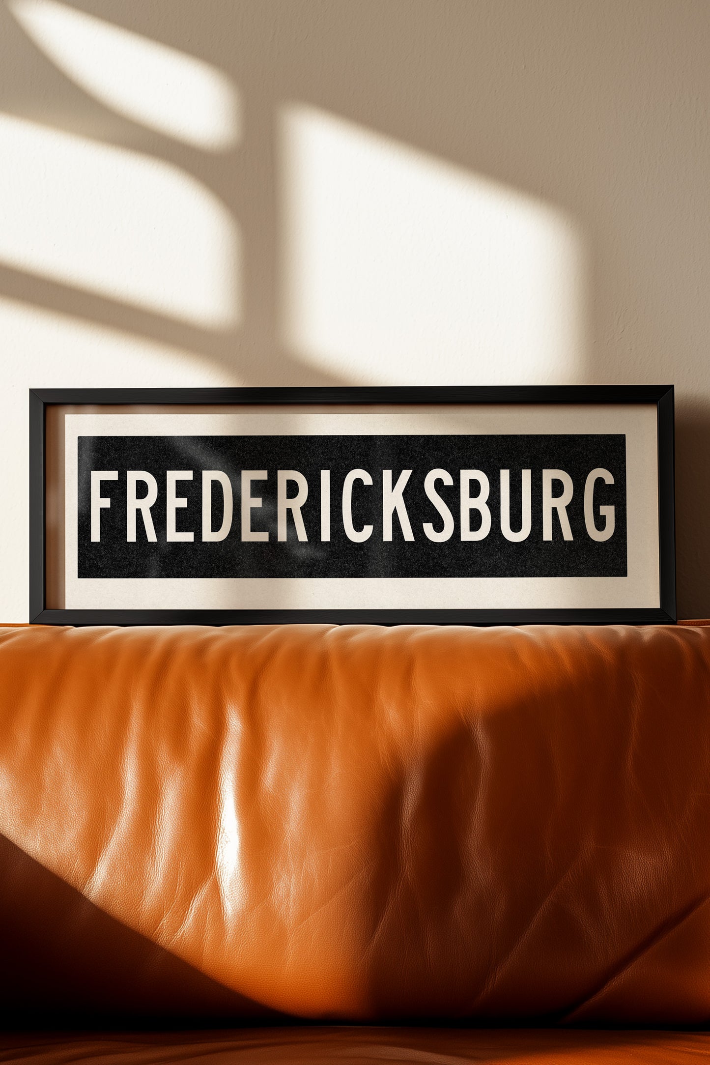 Framed Fredericksburg Bus Scroll Sign