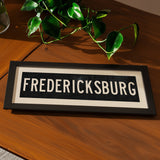 Framed Fredericksburg Bus Scroll Sign - Tejas Country Club