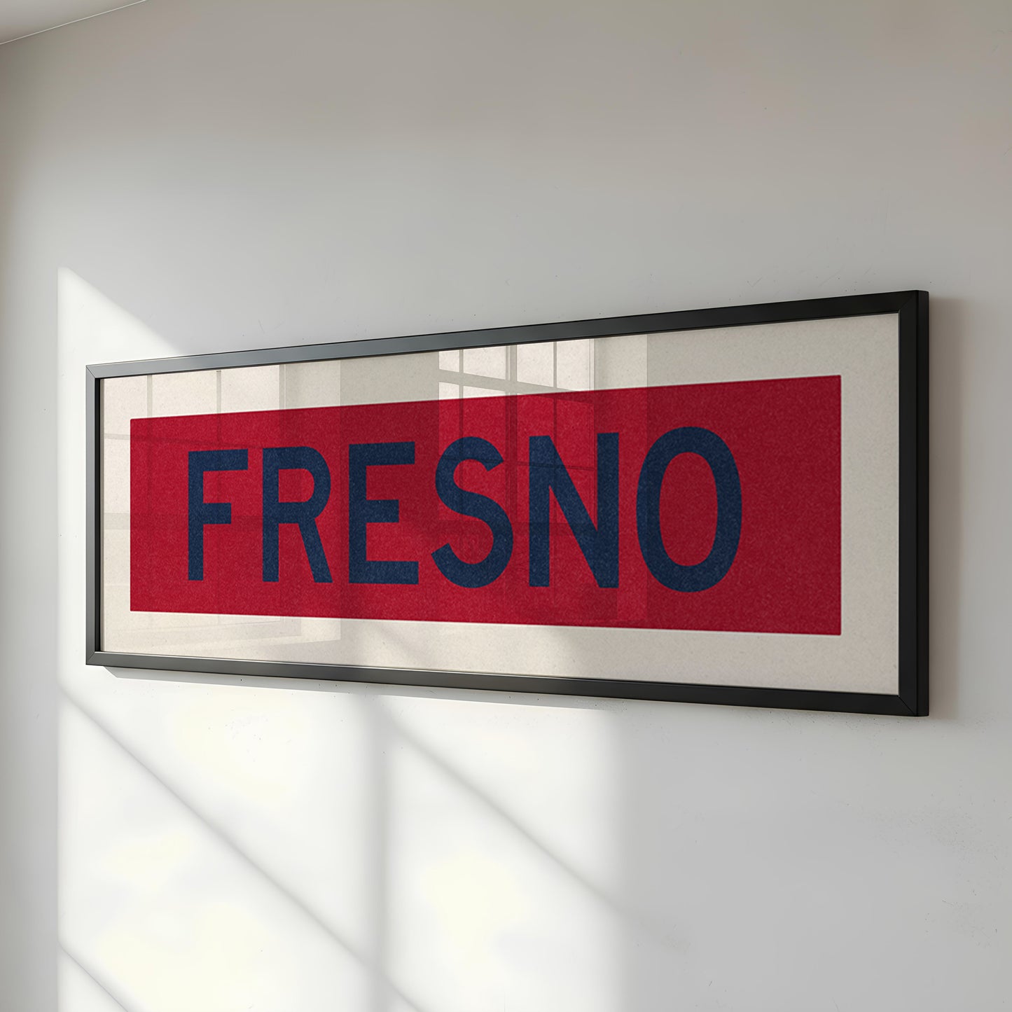 Framed Fresno Red and Blue Bus Scroll - Tejas Country Club