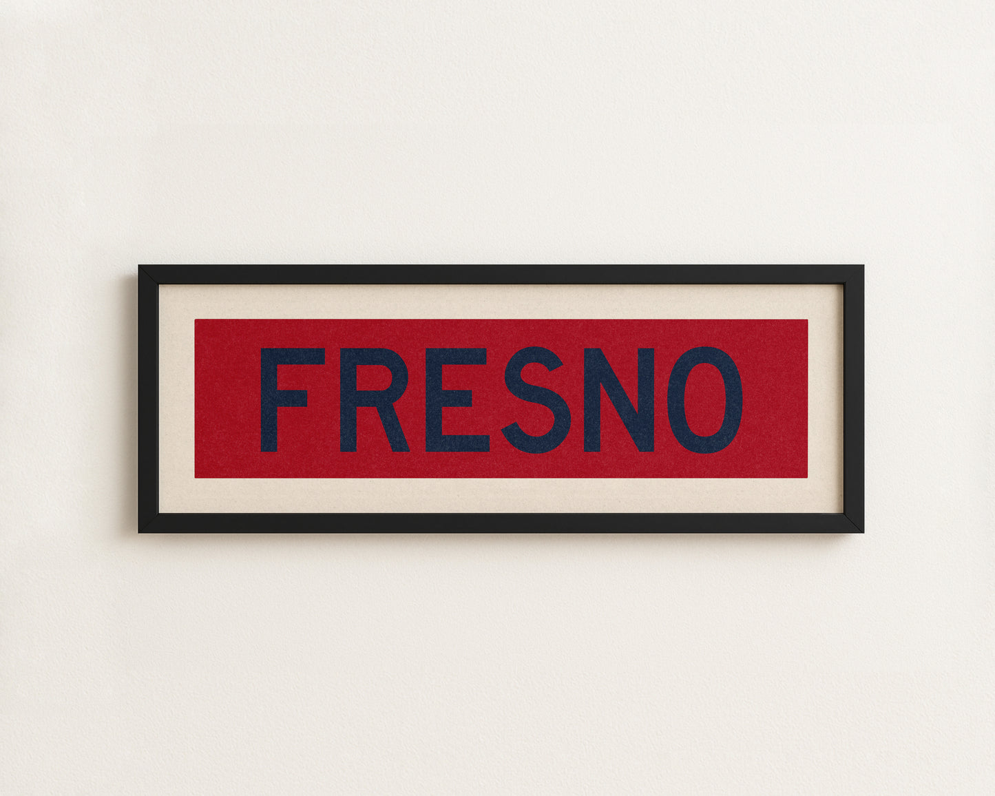 Framed Fresno Red and Blue Bus Scroll - Tejas Country Club