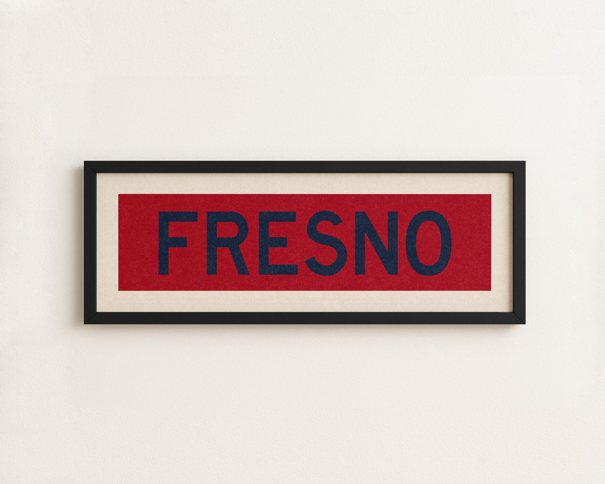Framed Fresno Red and Blue Bus Scroll - Tejas Country Club