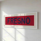 Framed Fresno Red and Blue Bus Scroll - Tejas Country Club