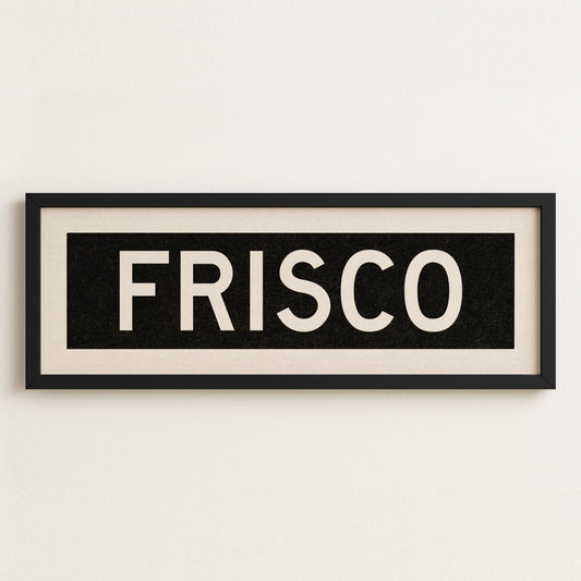 Framed Frisco Bus Scroll Sign