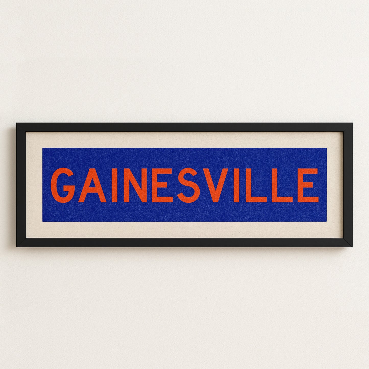 Framed Gainesville Blue Bus Scroll