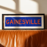 Framed Gainesville Blue Bus Scroll - Tejas Country Club