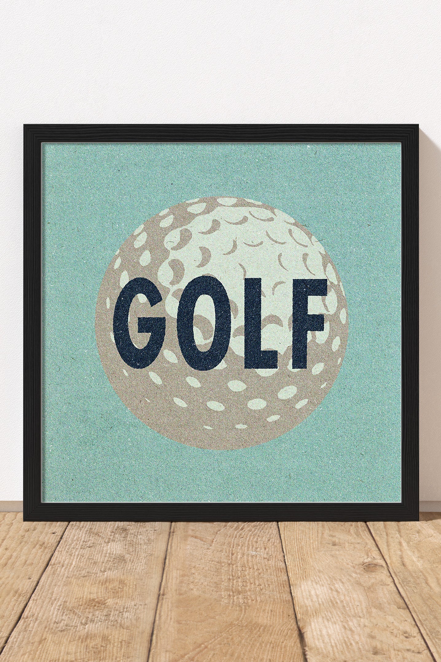 Retro Golf Ball Art Print Dusty Blue