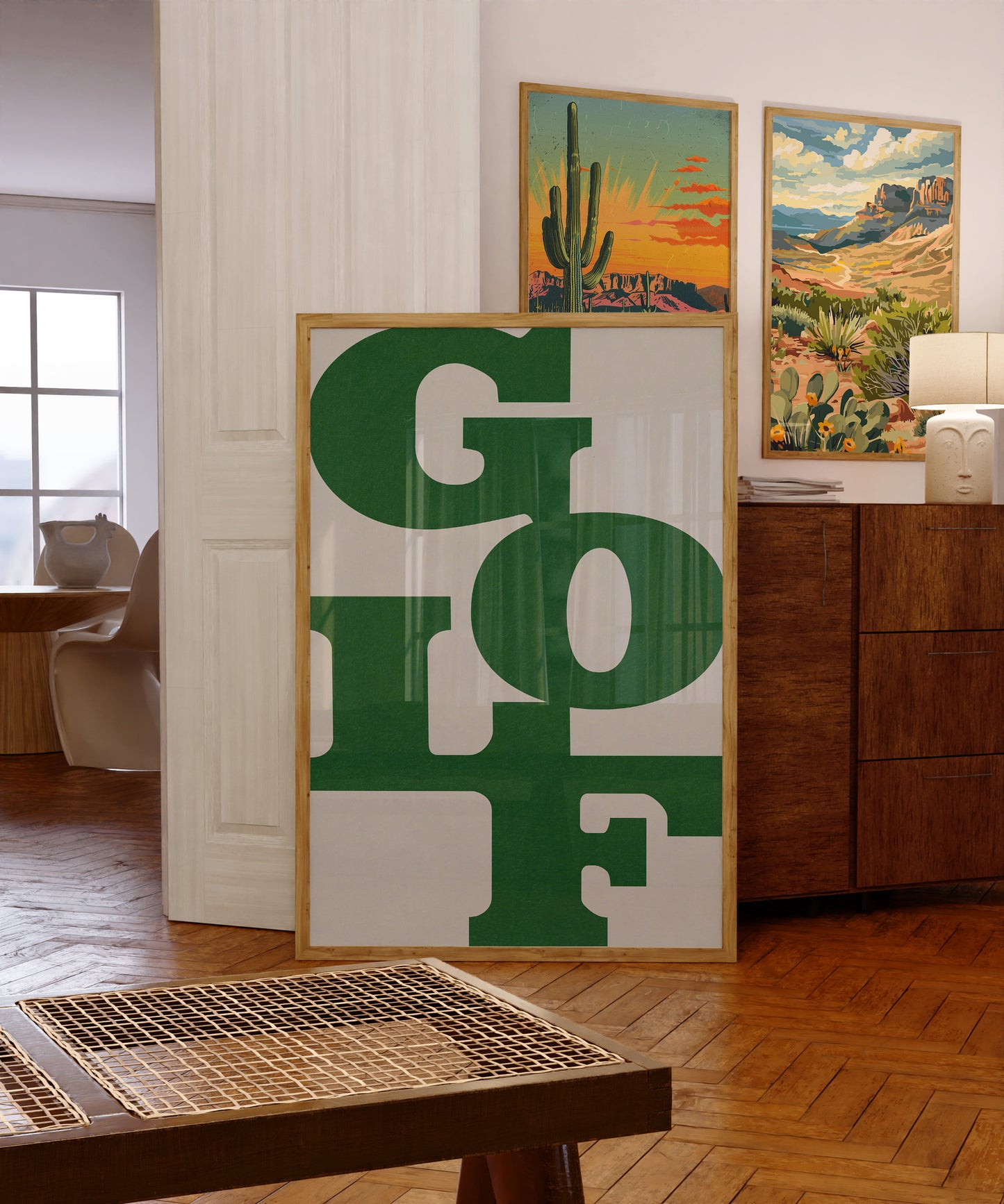 Golf Poster Typography Art Print For Golfers Light Gray