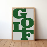 Golf Poster Typography Art Print For Golfers Light Gray - Tejas Country Club