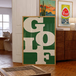Golf Poster Typography Art Print For Golfers Green - Tejas Country Club