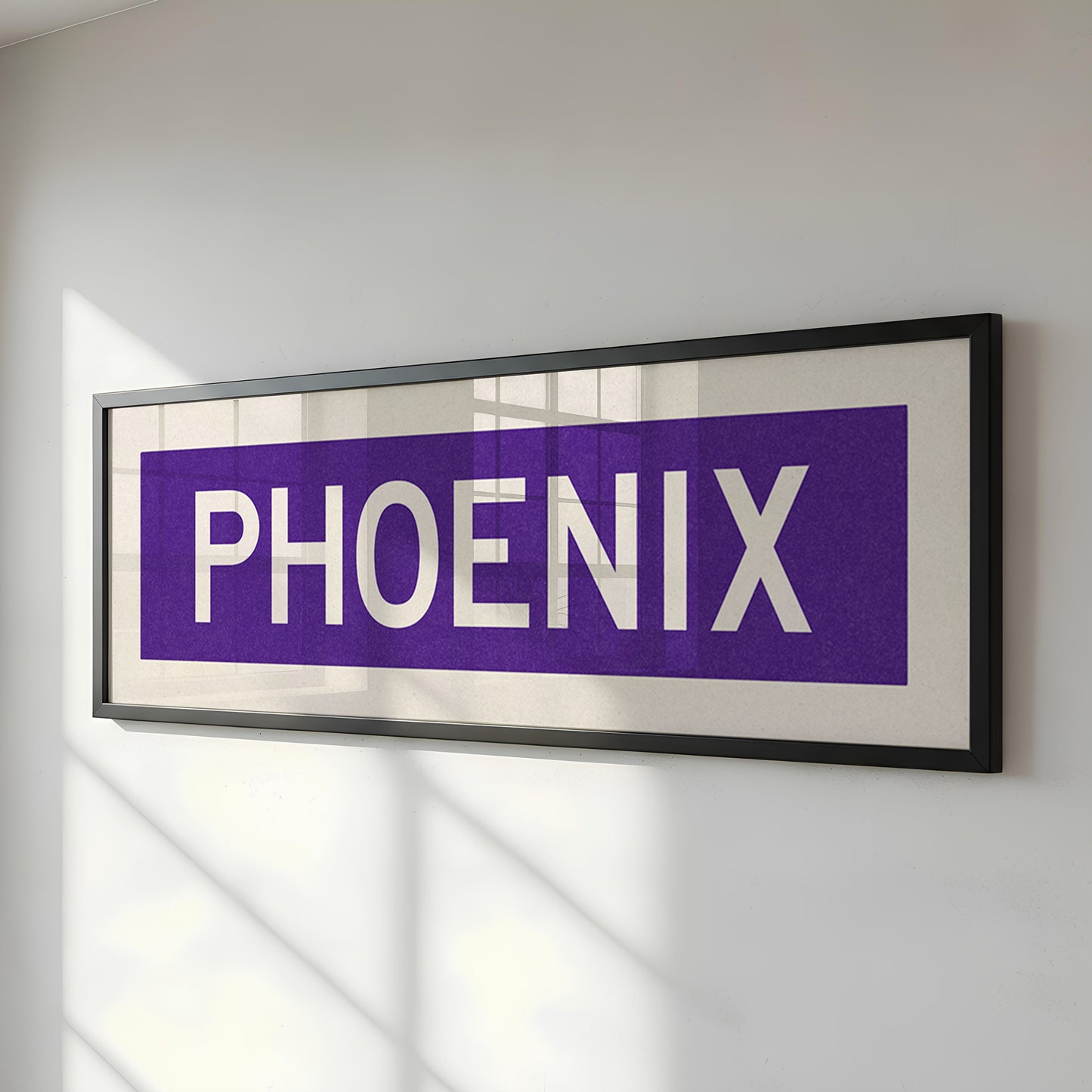 Framed Phoenix Purple and White Bus Scroll - Tejas Country Club