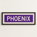 Framed Phoenix Purple and White Bus Scroll - Tejas Country Club